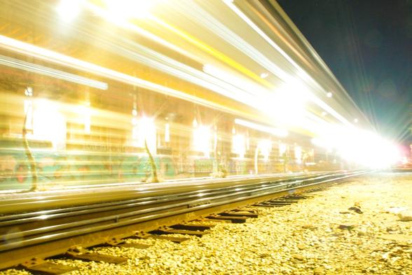 Light fields, speeding train