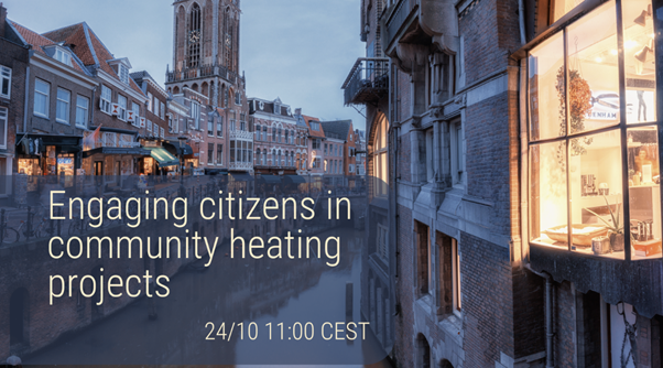 Convocatòria del webinar, vista un canal d'una ciutat europea al vespre amb llums habitatges encessos