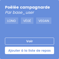 La carte récapitulative d'une recette (utilisée par exemple dans la liste des recettes) également pourvue de tags.