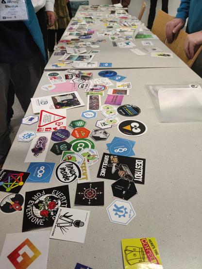 Picture of stickers on a table
