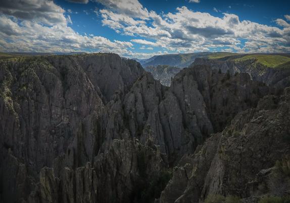 a view out over Gunnison Canyon in Colorado on a sunny late summer day