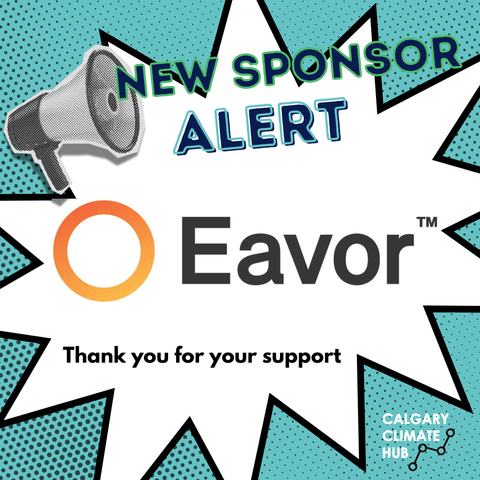 Action balloon with megaphone nnaouncing the following "New sponsor alert - EAVOR - Thank you for your support