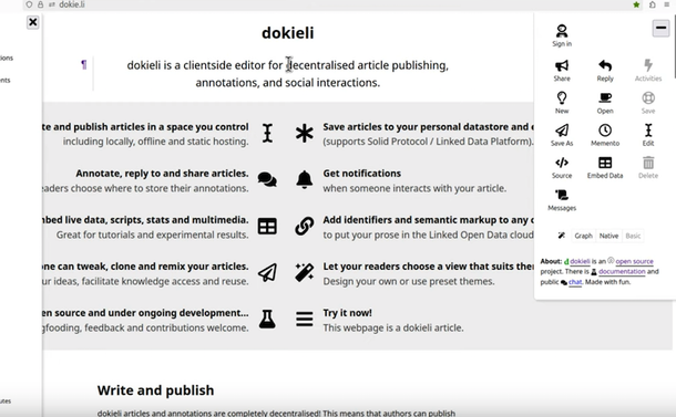 Dokieli home page