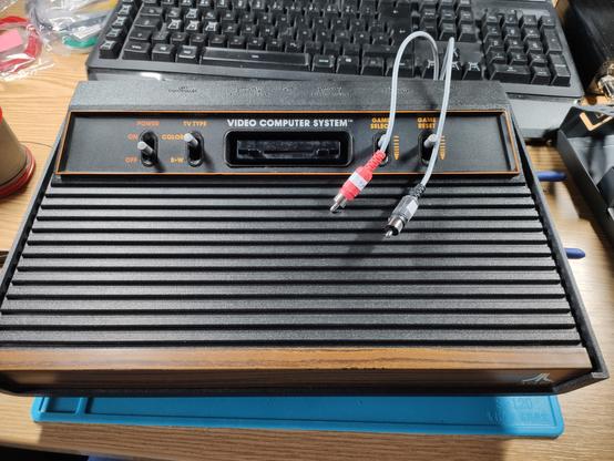 Atari 2600 with its new A/V cables