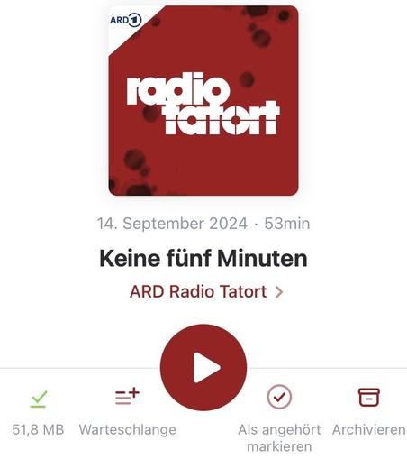 Radio Tatort »Keine fünf Minuten« als Podcast