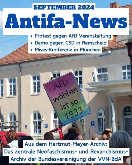 Die Antifa-News sind Recherche-Ergebnisse aus unserem Hartmut-Meyer-Archiv in Köln. Du findest sie auch als hma-Meldungen auf unserer Webseite, 🔗 in Bio!

#JungeFreiheit #Remscheid #NoAfD #FightAfD #München #Düsseldorf #CSD #DüsseldorfStelltSichQuer #MaximilianKrah