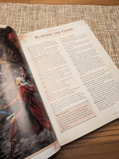 Photo of Chapter 1 of the 2024 Player's Handbook "Playing the Game"