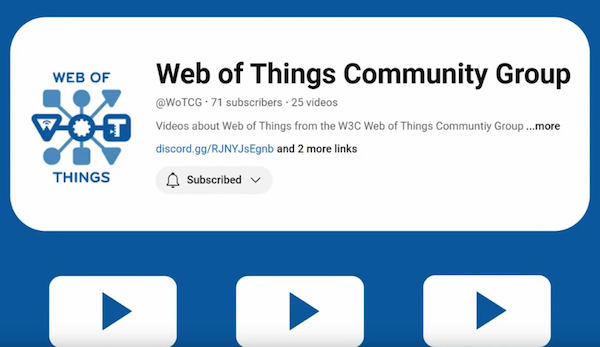 Snapshot of the WoT Community Group YT channel