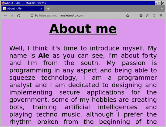 Screenshot of the website https://about.manalejandro.com/