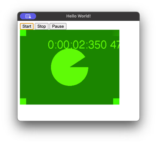 Green Pac-Man in place of screen sharing UI