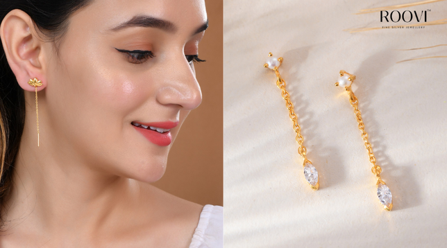 Buy Silver Earrings Online – 925 Certified Silver Earrings by Roovi