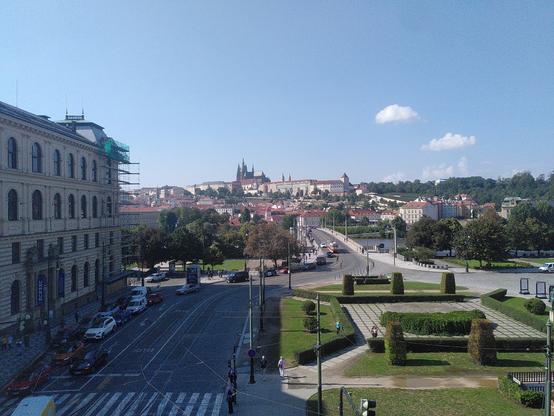 View from the Philosophical Faculty of Charles University, Prague. The presidental residency (Hrad) in the far end.