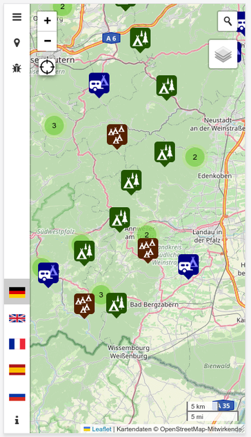 #OpenCampingmap with current icons