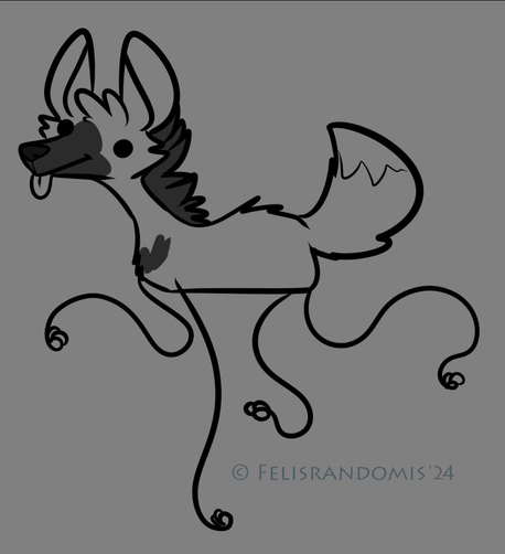 quick digital doodle of a maned wolf but instead of regular legs, he has noodly stick leggies.