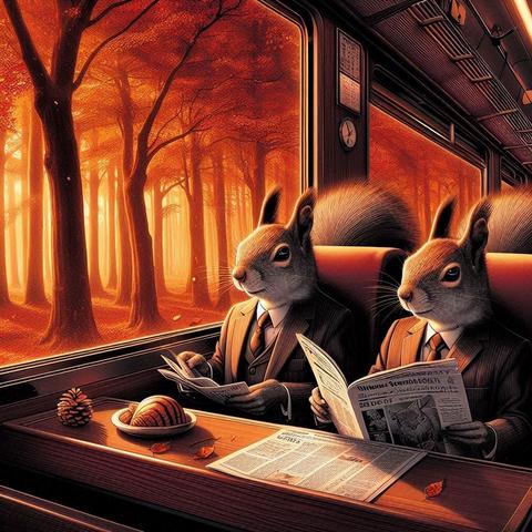 #Squirrels #Travelling by #Train during #Autumn...