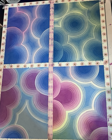 Colourful watercolour paintings inspired by agate bands