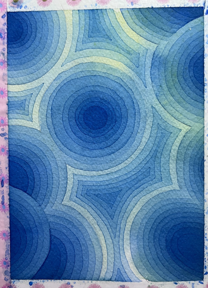 Colourful watercolour paintings inspired by agate bands and eyes
