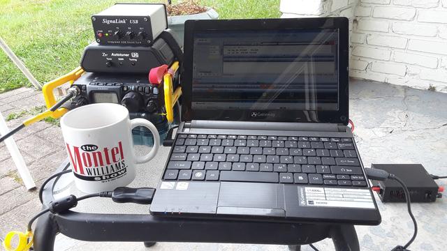 Yaesu FT 817 Amateu Radio Transceiver with Z817 Auto Tuner and Gateway Netbook Computer