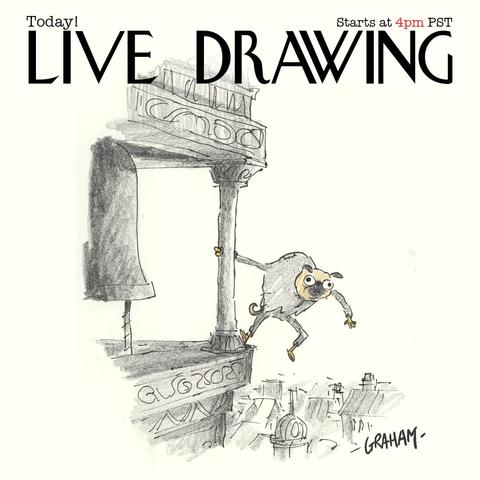 A cartoon illustration of a pug-headed hunchback of Notre Dame hanging off the bell tower.