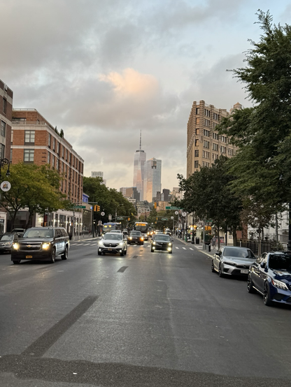 Beautiful sunrise looking south on 6th Ave towards World Trade