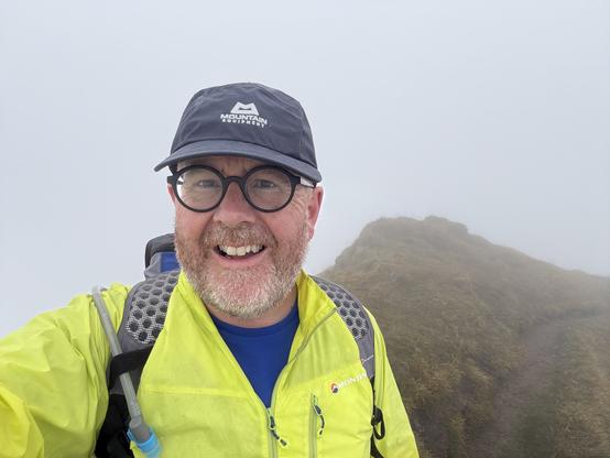 The author on top of Ciste Dubh in thick cloud