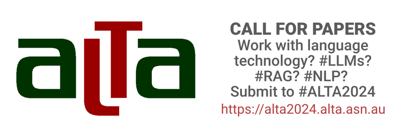 #ALTA2024 Call for Papers extended to 27th September