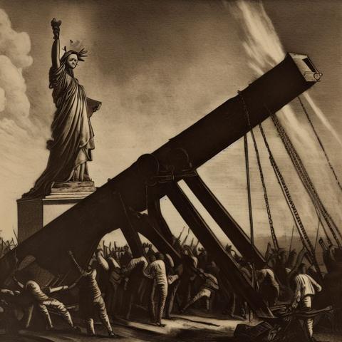 #TheDelivery of #TheStatueOfLiberty by #Catapult...