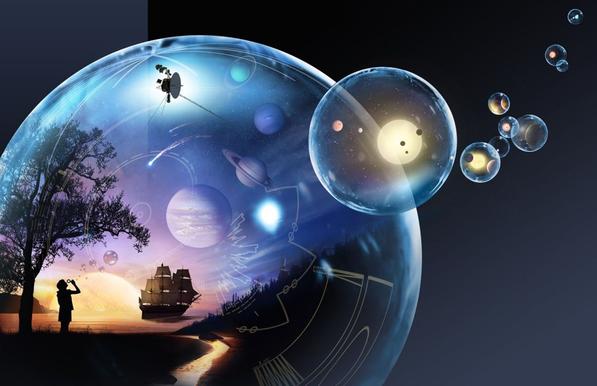 Immaginare l'universo come una collezione di bolle stellari.