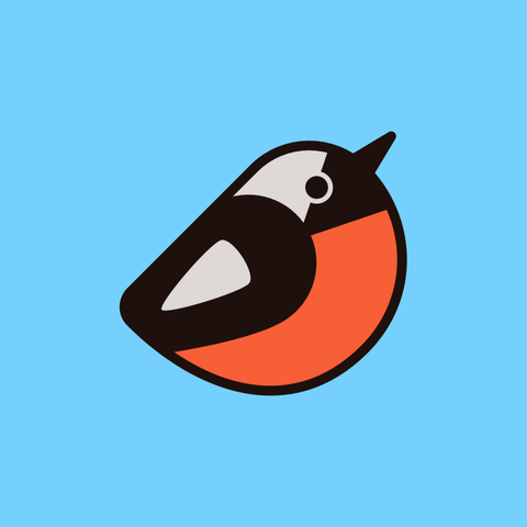 An illustration of a Daurian Redstart on a blue background