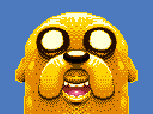 My really old pixelart Jake the Dog from the Adventure Time show. (to draw some attention I guess)