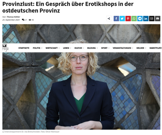 Provinzlust: Ein Gespräch über Erotikshops in der ostdeutschen Provinz 
Foto: Uta Bretschneider