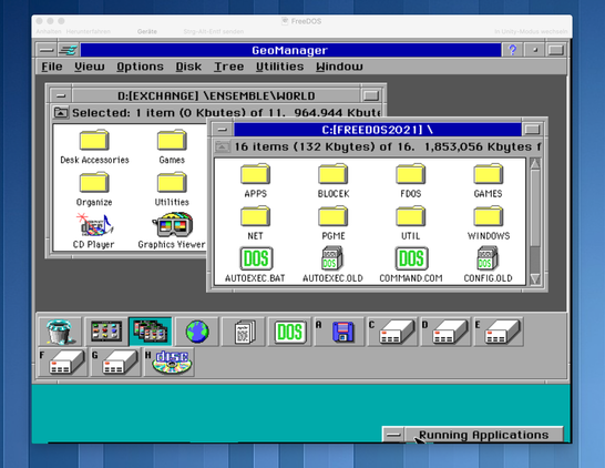 Screenshot of Geoworks Ensemble within VM on modern PC