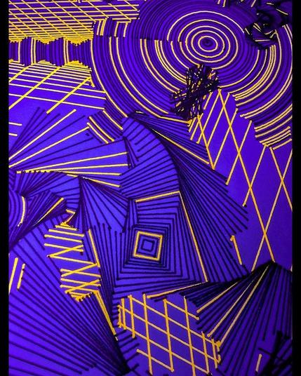 A deeply intricate pen plotter piece inspired by wave function collapse. Its dynamic, sweeping lines and swirling intersections echo the chaos of a mind struggling in the storm. The layers of lines symbolize descent, revealing the intricate, uncontrollable patterns of thought, emotion, and the universe. The artwork's abstract nature allows the viewer to feel the intensity of forces beyond control, blending physical and mental states into one visual narrative.