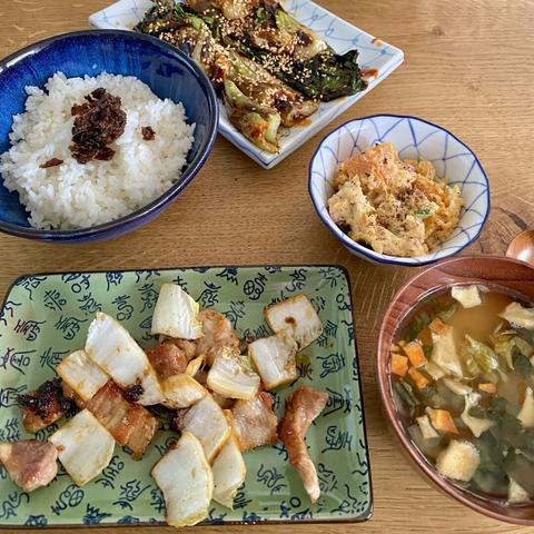 My personal plates and bowls, this time with the miso pickled shiso seeds.