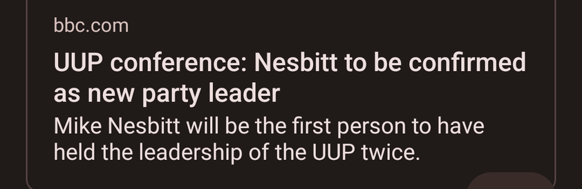 UUP conference: Nesbitt to be confirmed as new party leader

Mike Nesbitt will be the first person to have held the leadership of the UUP twice.