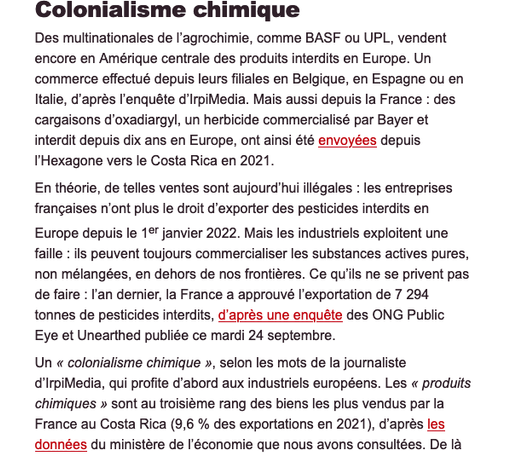 Capture d'écran de la newsletter  Planète Investigations de Disclose https://4zuwl.r.sp1-brevo.net/mk/mr/sh/WrtLDatWUVtjhna6bebpAXuc15bm7FP0/bkxQIf_nnti9