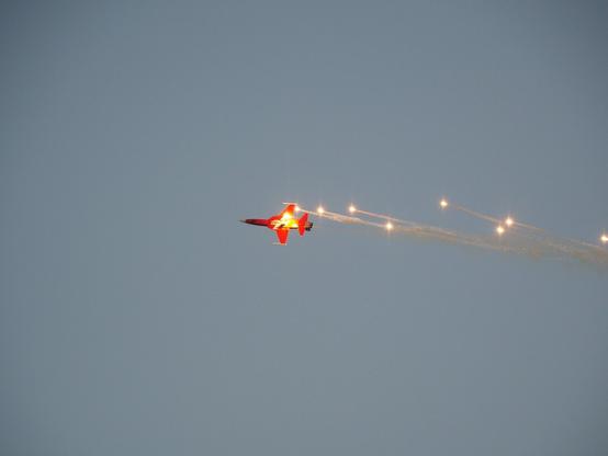 Training plane drops flares
