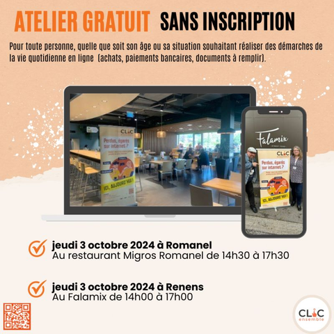 [Support informatique gratuit]

📌 Partage ce post avec tes amis
🚇 Viens à Romanel ou à renens cette semaine 🚀

#intergen #informatique #clicensemble #Vaud