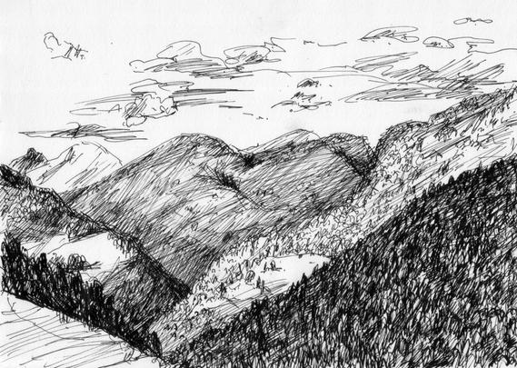 Mountains and clouds