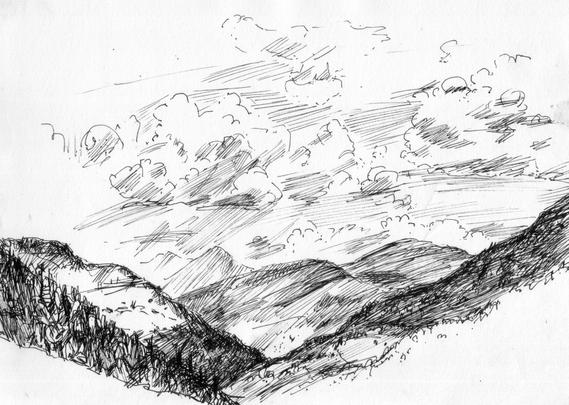 Mountains and clouds