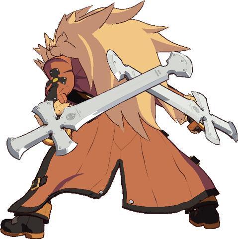 Leo Whitefang's backturn stance from Guilty Gear Xrd