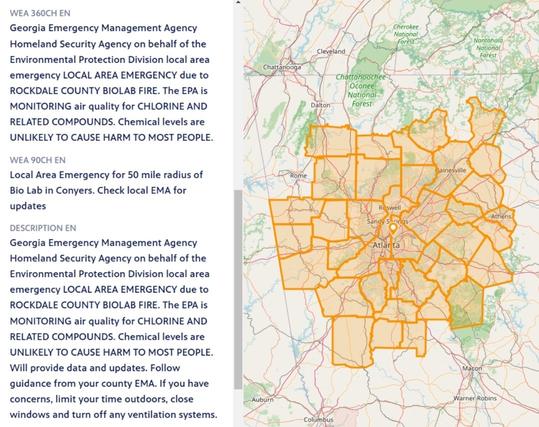 MSP of Georgia Counties affected by the bio lab fire in Sept 2024