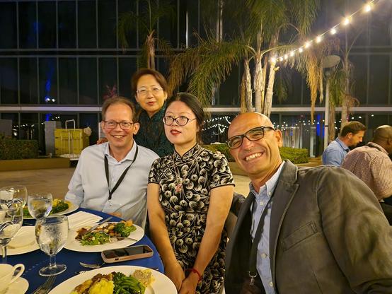 Dinner at the gala with An Qi, Hongru, and Gonzalo
