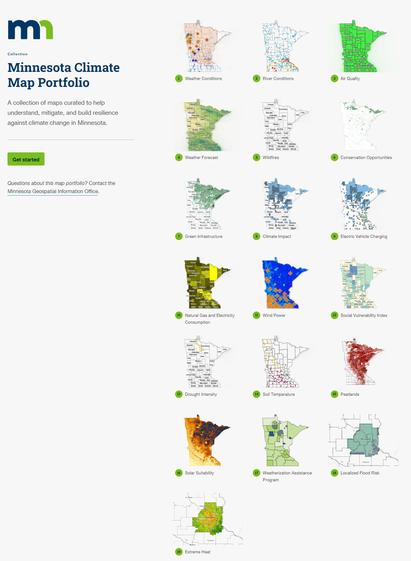 screen shot - Minnesota Executive Map Portfolio - Climate Web Maps