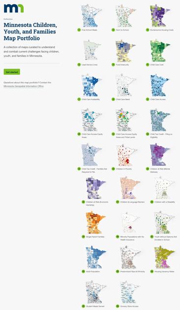 screen shot - Minnesota Executive Map Portfolio - Children, Youth and Families Web Maps