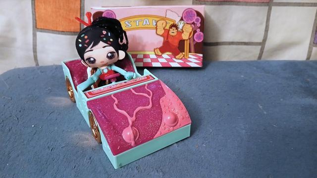 Ragdoll Vanellope sitting in her car, ready to race!