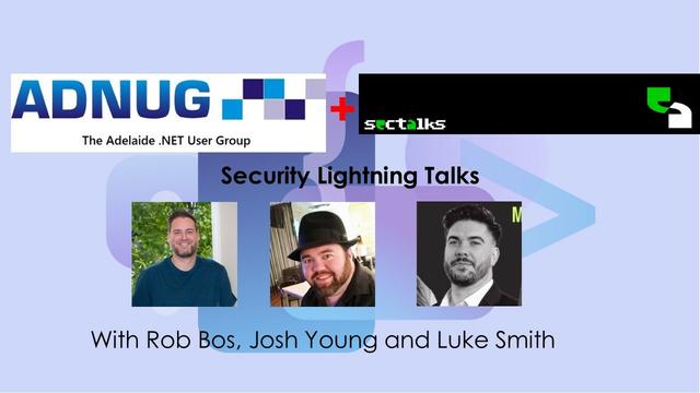 Title image with photos of the presenters Rob, Josh and Luke