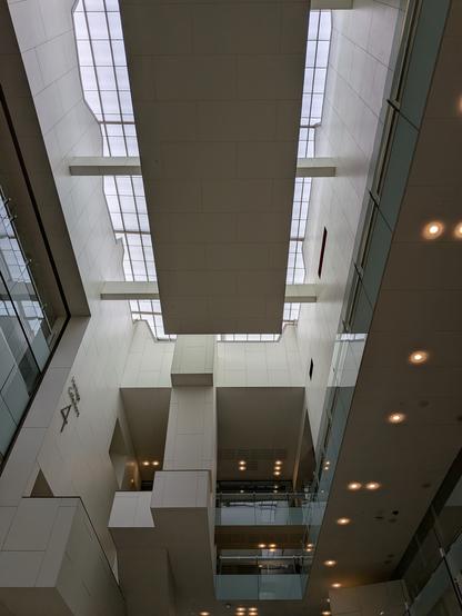 The atrium ceiling at the State Library of Queensland.