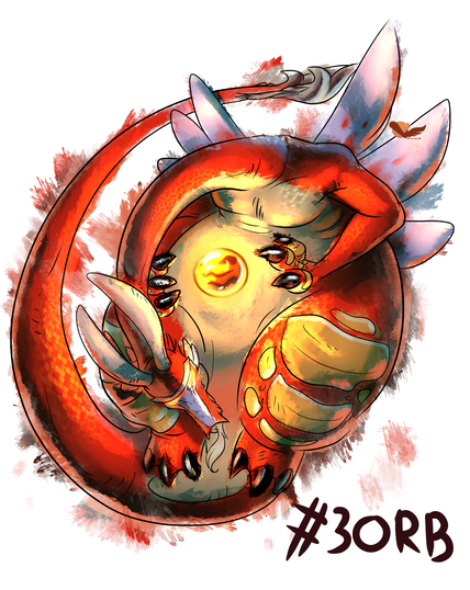 Valoo holding the Dinn pearl
Aquarel sketch style