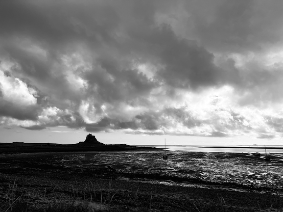 Landscape with castle silhouette